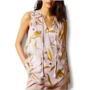 Ted Baker ‘JIYLENA’ Floral V-neck Sleeveless Top in Pink Cabana Women’s Size 0